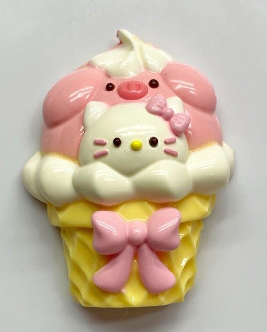 Piggy & Kitty Ice Cream Cone Squishy